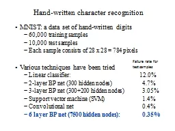 Hand-written character recognition