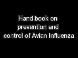 Hand book on prevention and control of Avian Influenza