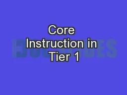 Core Instruction in Tier 1