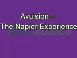 Avulsion – The Napier Experience