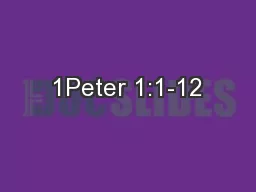 1Peter 1:1-12