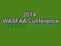 2014 WASFAA Conference