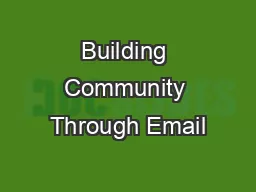 Building Community Through Email