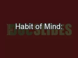Habit of Mind:
