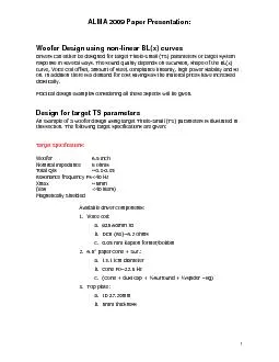 ALMA 2009 Paper Presentation: Woofer Design using non-linear BL(x) cur