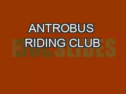 ANTROBUS RIDING CLUB