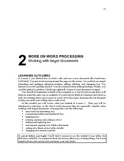 MORE ON WORD PROCESSING