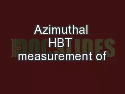 Azimuthal HBT measurement of