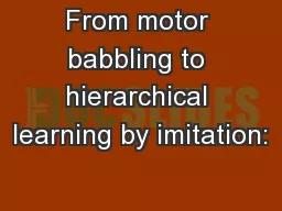 From motor babbling to hierarchical learning by imitation: