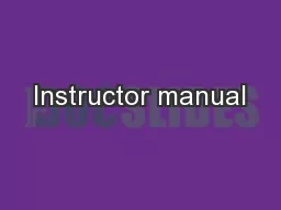 Instructor manual