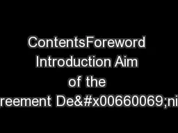 ContentsForeword Introduction Aim of the agreement De�nitio