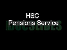 HSC Pensions Service