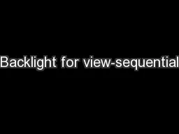 Backlight for view-sequential
