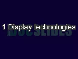 1 Display technologies