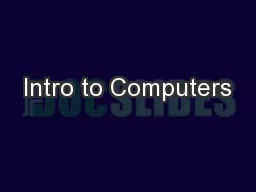 Intro to Computers
