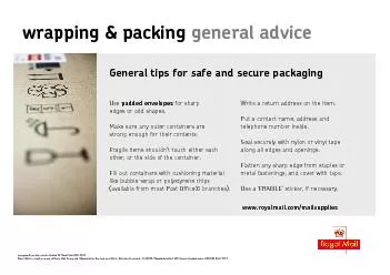 wrapping & packing general advice