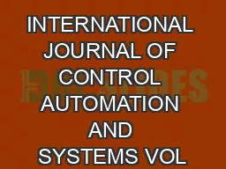 INTERNATIONAL JOURNAL OF CONTROL AUTOMATION AND SYSTEMS VOL