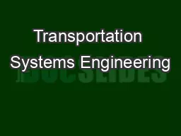 Transportation Systems Engineering