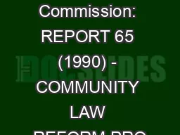 NSW Law Reform Commission: REPORT 65 (1990) - COMMUNITY LAW REFORM PRO
