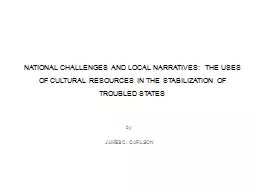 NATIONAL CHALLENGES AND LOCAL NARRATIVES:  THE USES OF CULT
