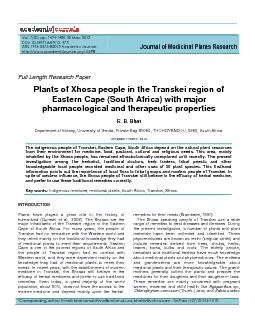 Full Length Research PaperPlants of Xhosa people in the Transkei regio
