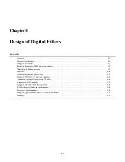 Chapter Design of Digital Filters Contents Ov ervie