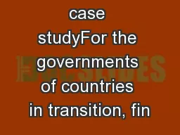 The YAPS case studyFor the governments of countries in transition, fin
