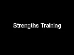 Strengths Training