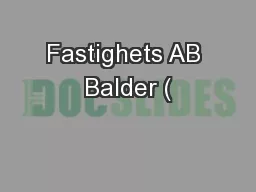 Fastighets AB Balder (