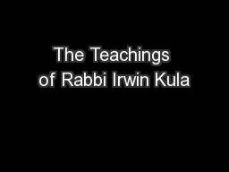 The Teachings of Rabbi Irwin Kula