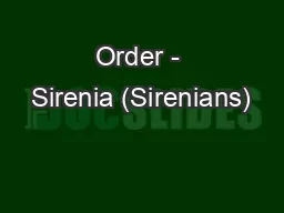 Order - Sirenia (Sirenians)