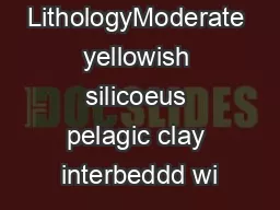 Major LithologyModerate yellowish silicoeus pelagic clay interbeddd wi