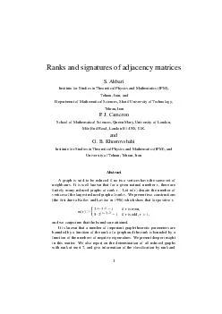 Ranks and signatures of adjacency matrices S