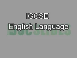 IGCSE English Language