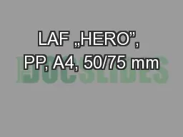 LAF „HERO”, PP, A4, 50/75 mm