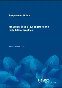 About the EMBO Young Investigator Programme, Young Investigators and I