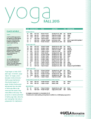 A YOGA CLASS?View the classes on the reverse side www.recreation.ucla
