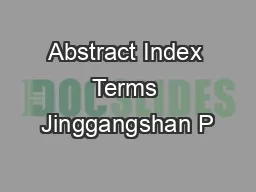 Abstract Index Terms Jinggangshan P
