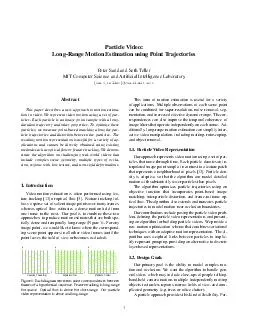 article ideo LongRange Motion Estimation using oint rajectories Peter Sand and Seth eller