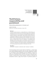 Youthfulness,responsibility andpunishmentAdmonishing adolescents in cr