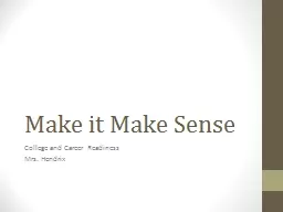 Make it Make Sense