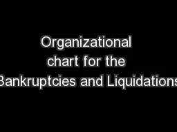 Organizational chart for the Bankruptcies and Liquidations