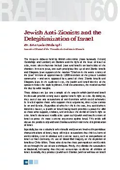 Jewish Anti-Zionists and the Delegitimization of Israel Executive Dire