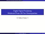 DSP MinimumPhase AllPass Decomposition Digital Signal Processing MinimumPhase AllPass