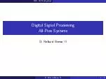 DSP AllPass Systems Digital Signal Processing AllPass Systems D