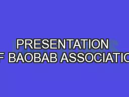 PRESENTATION OF BAOBAB ASSOCIATION