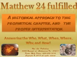 A historical approach to this prophetical chapter, and  the