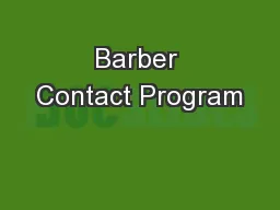 Barber Contact Program