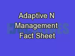 Adaptive N Management Fact Sheet