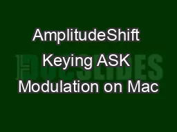 AmplitudeShift Keying ASK Modulation on Mac